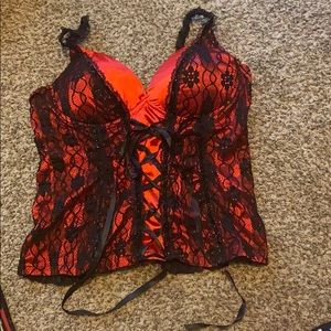 NWOT SUPER CUTE SEXY RED & BLACK LINGERIE TOP